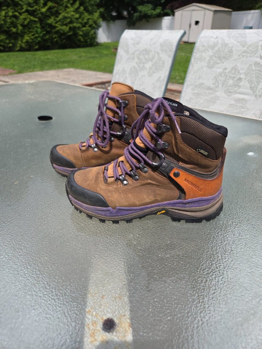 Merrell Crestbound GORE-TEX Waterproof Leather Hiking Boots Vibram Size 7 - Picture 5 of 9
